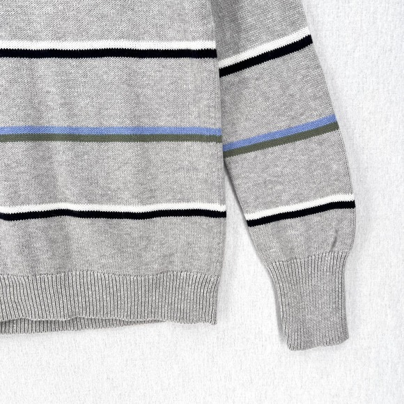 ONE GREY DAY Sweater Women Small Gray Crew Neck Oversized Cotton Pullover Stripe - Picture 8 of 10